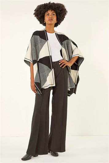 Monochrome Knit Poncho 16210008