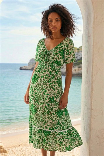 Dusk Abstract Ric Rac Trim Dress 14918234