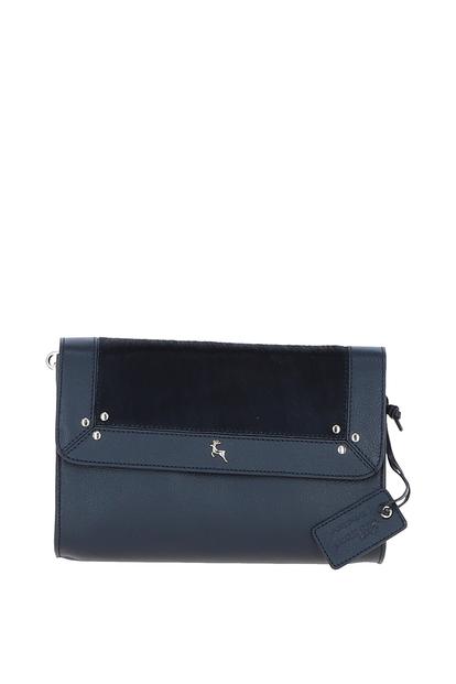 Blue 'Viviana' Natural Hair On Hide Medium Cross Body Bag