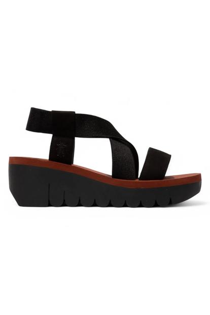 Black Womens Casual Wedge Sandals -Yabi922fly