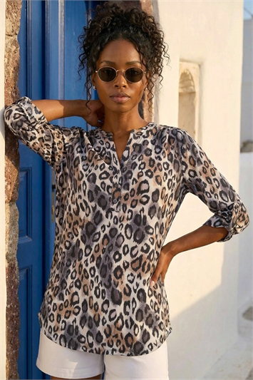 Animal Print Stretch Blouse 19266690