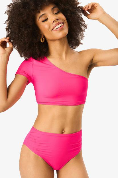 Pink High Waisted Bikini Bottoms