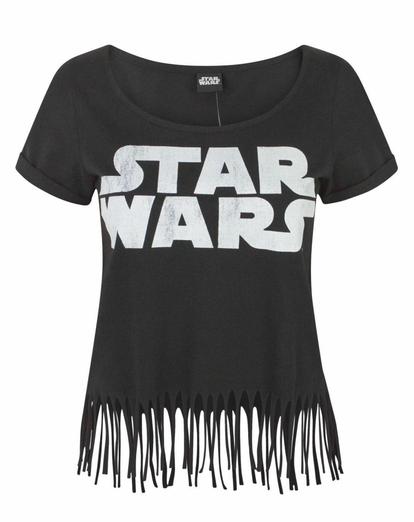 Black Star Wars Logo Women's Fringe Top