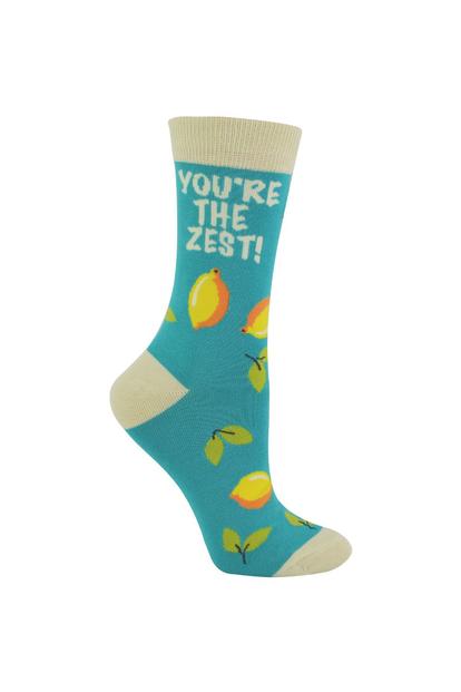 Pink 1 Pack Novelty Turquoise Lemon Bamboo Socks