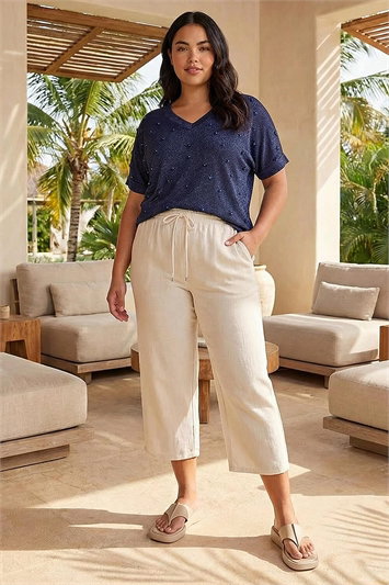 Curve Faux Pearl Embellished Knit Top 16344060