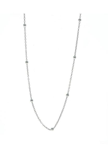 Metallic Bead Chain Sterling Silver Satellite Necklace