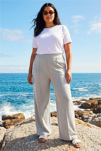 Grey Curve Front Pleat Trouser