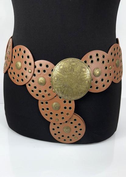 Brown Large Disc Belt