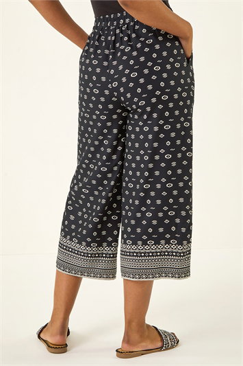Petite Border Print Cropped Trouser 18100808