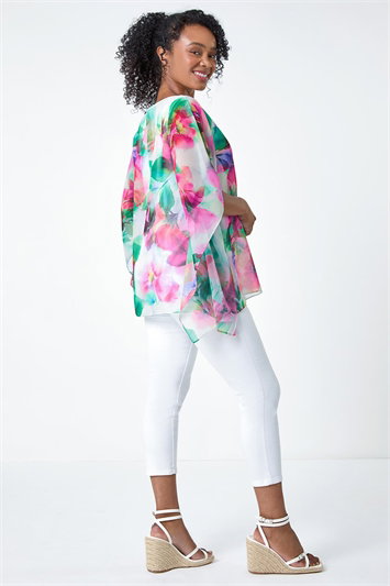 Petite Floral Print Overlay Top 20176172