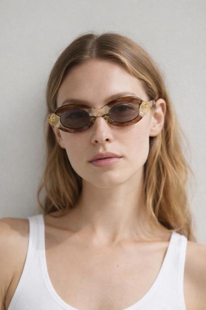 Cream Bold Oval Sunglasses
