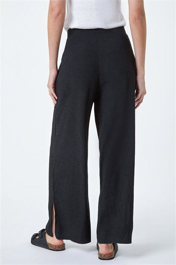 Crinkle Side Split Elastic Waist Trousers 18064708