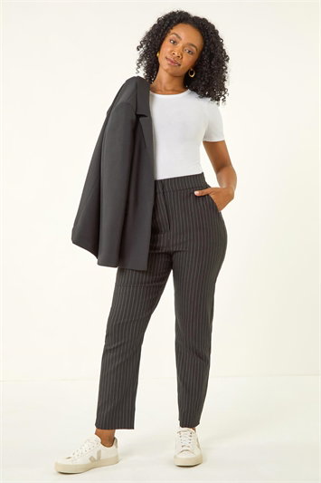 Petite Stripe Bengaline Stretch Trouser 18098108