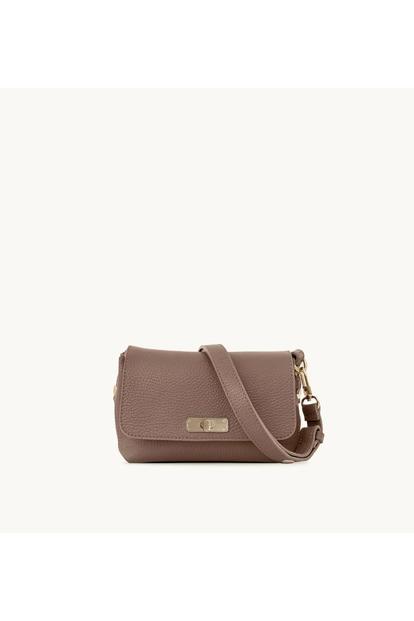 Brown The Maisie Mini Mink Leather Bag