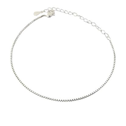 Metallic Silver Everyday Minimalist Box Chain Bracelet