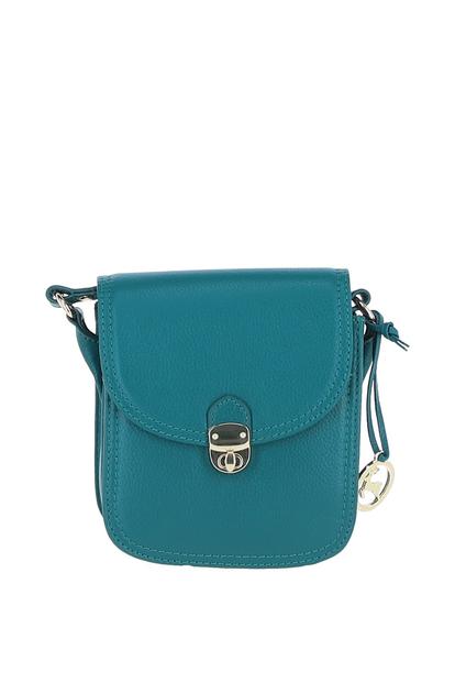 Black Elegant Leather Crossbody Bag With Twist Lock