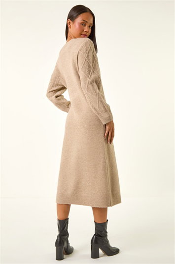 Petite V-Neck Knit Midi Dress 14787006