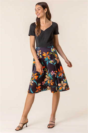 Tropical Print Fit & Flare Dress 14148208