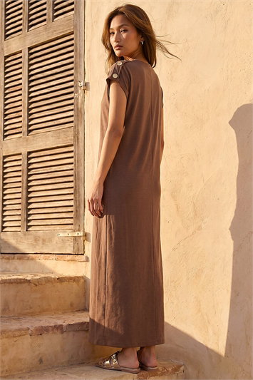 Button Detail Midi Dress 14889419