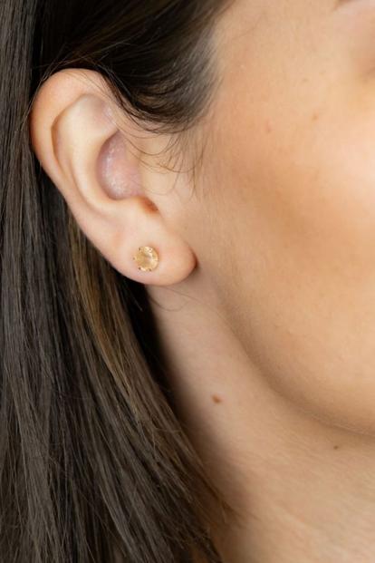 Pink Minimalist Stone Stud Earrings