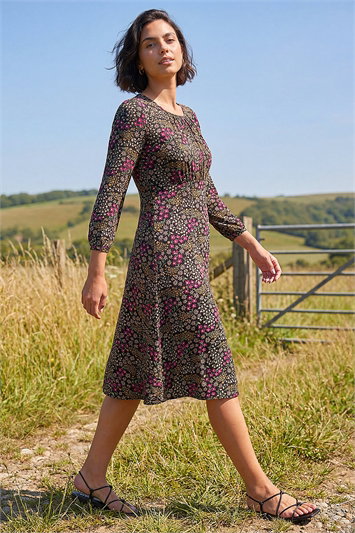 Square Neck Ditsy Dress 14978808