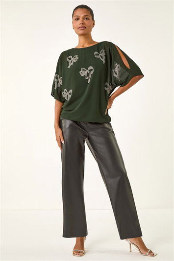 Bow Hotfix Cold Shoulder Top 20220028