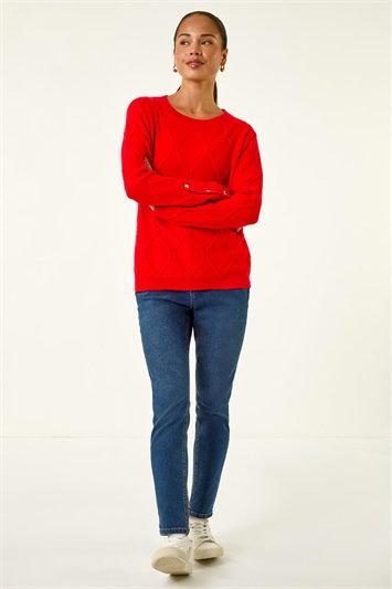 Petite Button Cuff Knit Jumper 16228878