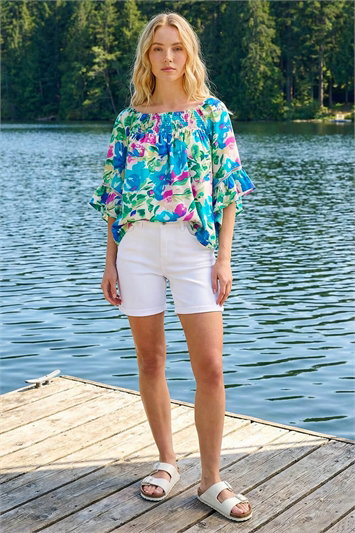 Floral Print Bardot Top 20245709