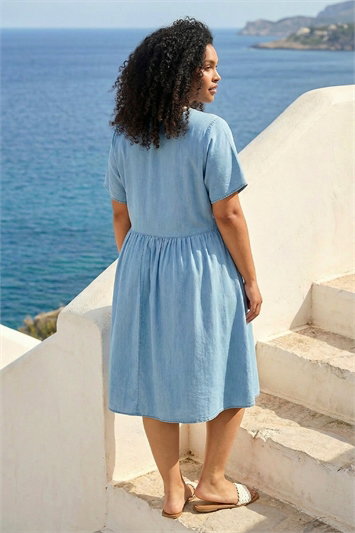 Curve Buttoned Shirt Dress 14837909