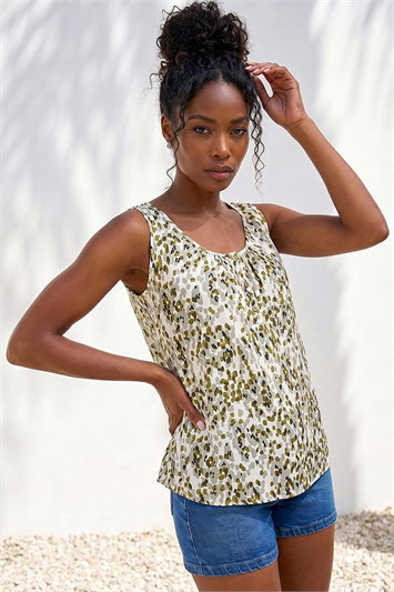 Abstract Spot Print Button Vest 20160440