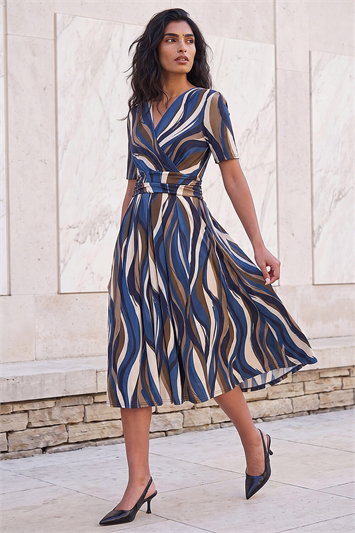 blue wrap dresses Color:Pure Black Lip Color with Black calf length SD-10.09.25