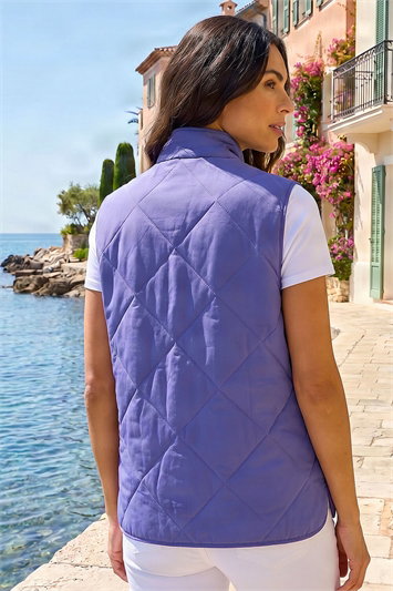 Diamond Quilted Funnel Neck Gilet 15036041