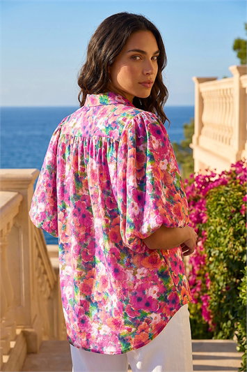 Floral Print Button Through Shirt 10206272