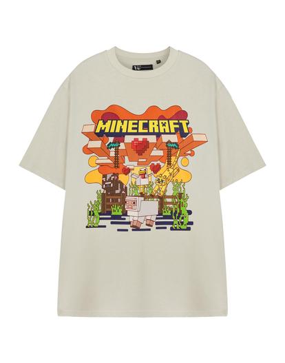Cream Minecraft Heart Animals T-Shirt