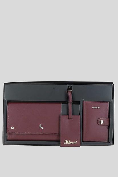 Pink 'Wise Tour' Real Leather Gift Travel Set