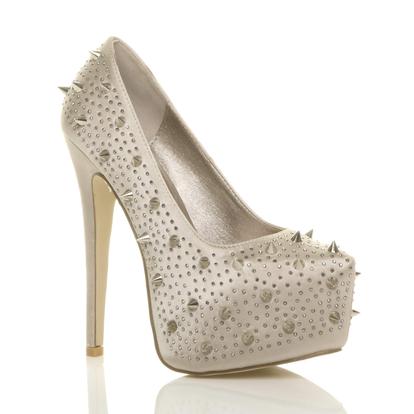 Black High Heel Platform Court Shoes