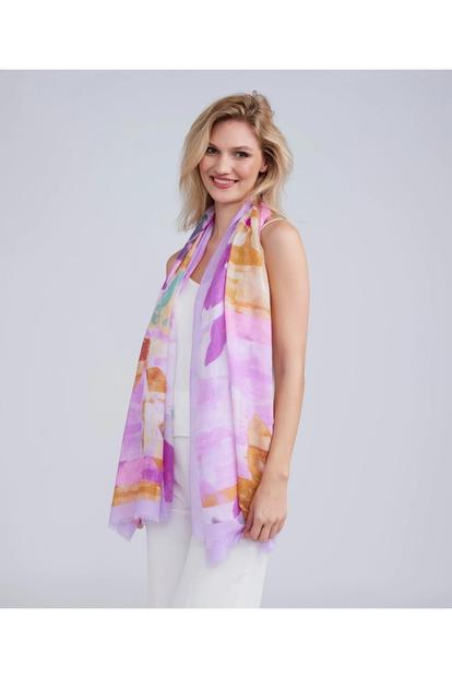 Red Lyra - Lightweight Printed Spring Scarf - Misty Rose