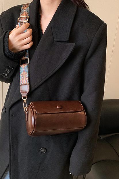 Black 'Whitney' Structured Crossbody Handbag With Shoulder Strap
