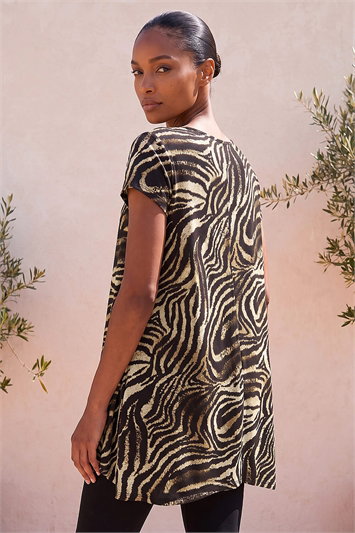 Zebra Print Hanky Hem Top 19411559