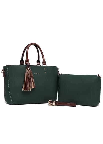 Green Twin Handle Shoulder Bag