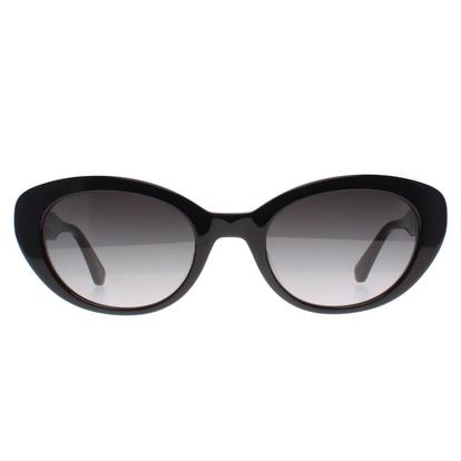 Black Oval Black Grey Gradient Crystal/S Sunglasses