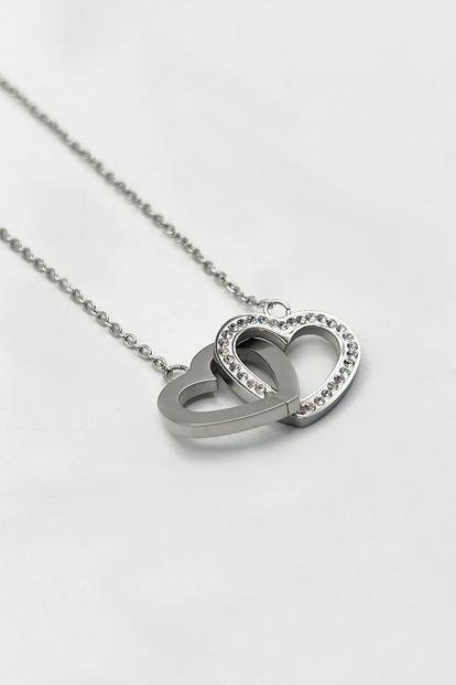 Metallic Heart Necklace With Gift Box