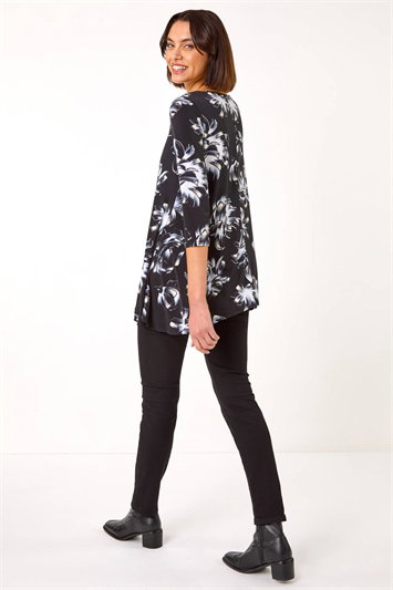 Floral Print Textured Top 19365308