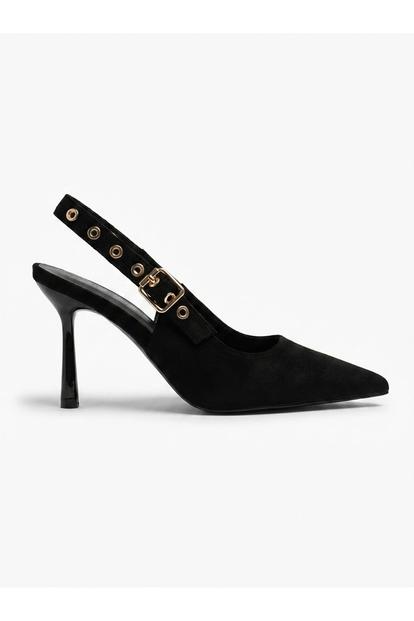 Black Anais Faux Suede Pointed Toe Heels