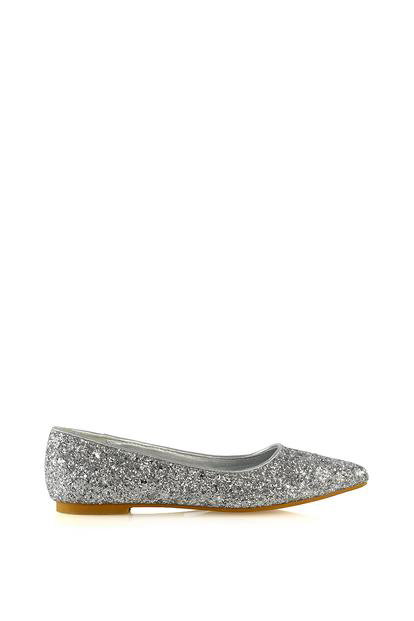 'Rosalie' Statement Pointed Toe Flat Bridal Ballerina Pump Shoes M000014112
