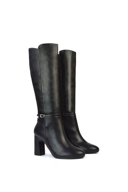 'Olly' Knee High Boots With Block Mid Heel M000014044