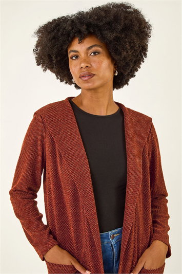 Red Longline Hooded Cardigan