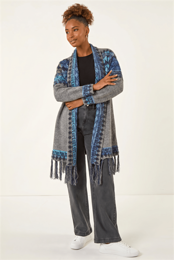 Jacquard Edge Knit Cardigan 16220936