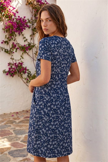Petite Ditsy Floral Pocket Stretch Dress 14588460