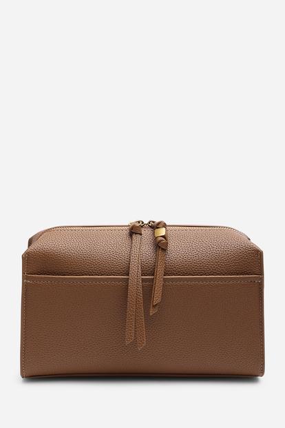 Black 'Dune' Faux Leather Structured Mini Shoulder Bag